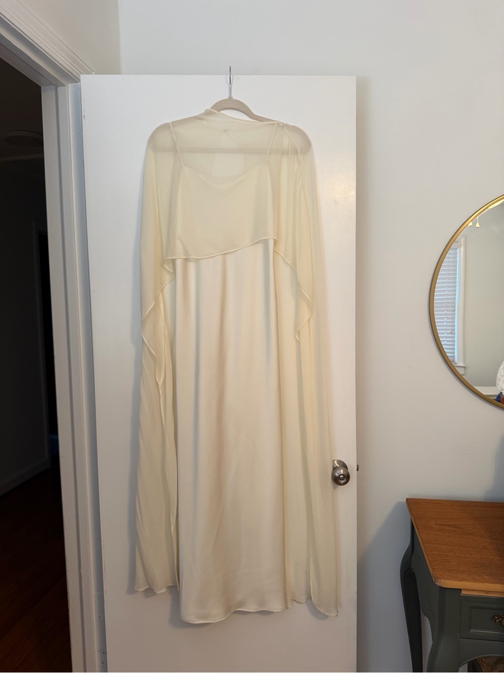 L'Academie White Cape-Overlay Maxi Dress - Picture 8 of 16